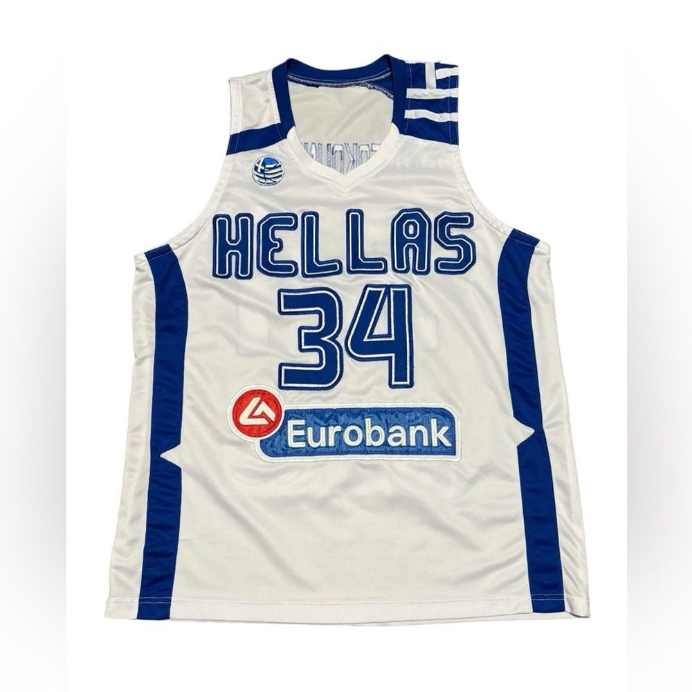 Rare Giannis Antetokounmpo #34 Olympic Greece Hellas Jersey Men’s Size XL